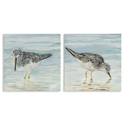 Piping Plover Shoreline Birds 2 PC Canvas Wall Art Set by Julie DeRice