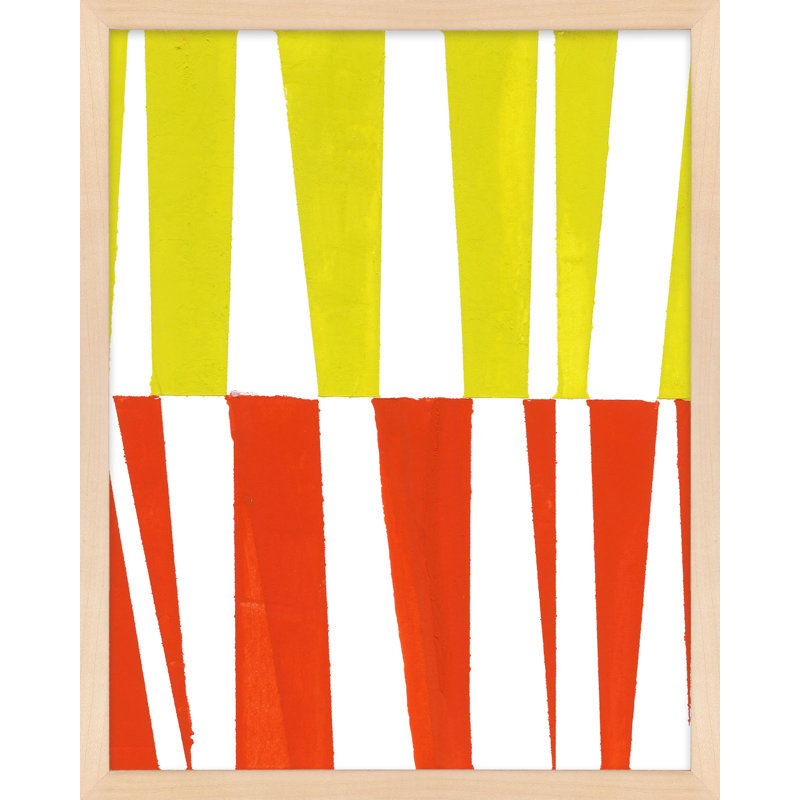 Interaction 2 par Andrea Stokes - Art mural encadré, H 20 po x l 16 po, Cadre brun