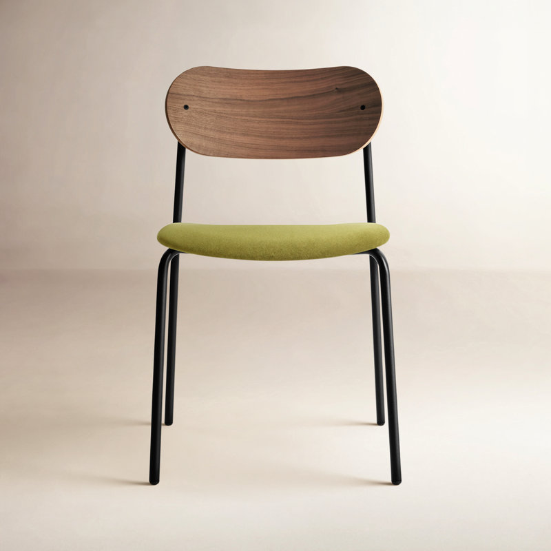 SideBySide Upholstered Dining Chair, Bella Loden Performance Velvet, Walnut