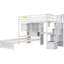 Twin Over Loft Bed In White With Built-In Desk And Storage Space Including Desk, Shelf Staircase Setup-287379762