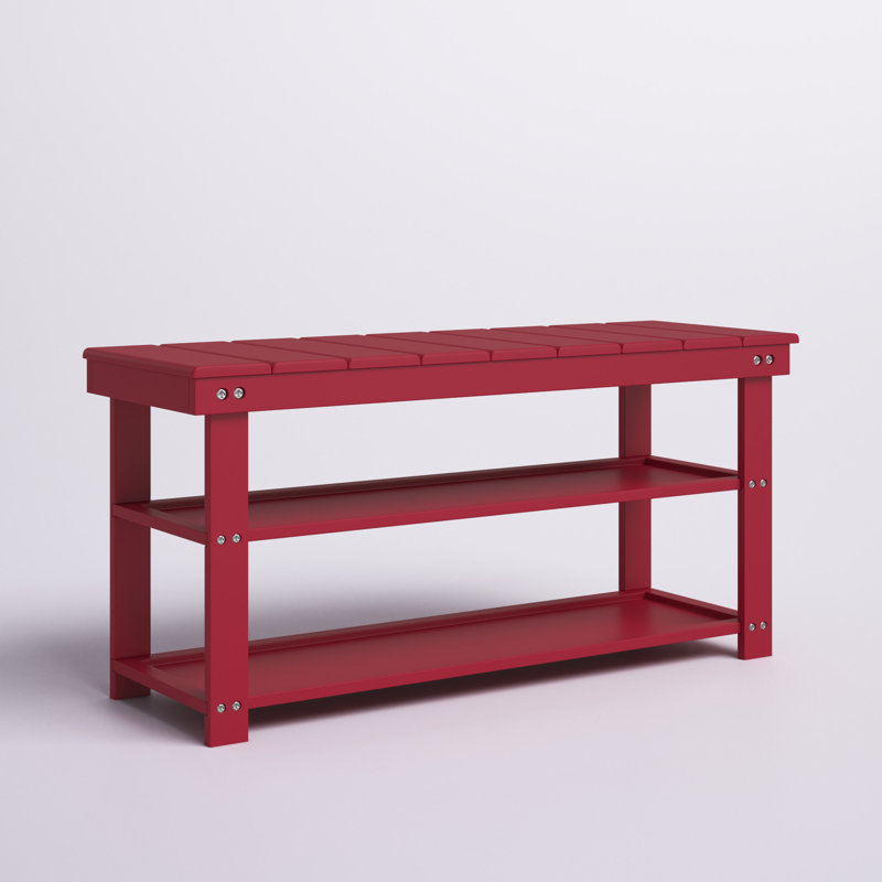 Banc de rangement pour chaussures Carrold, Rouge canneberge