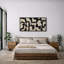 Contours abstraits de forme Mid-Century, œuvre d'art beige et noir, décoration de chambre à coucher rétro, très grande impression sur toile encadrée-96074540-111568151