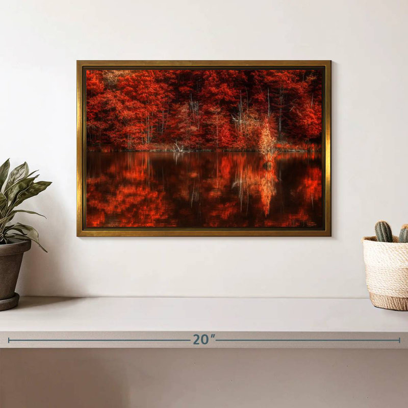Reflection Of Autumn, Floating Frame Gold, 13" X 9"