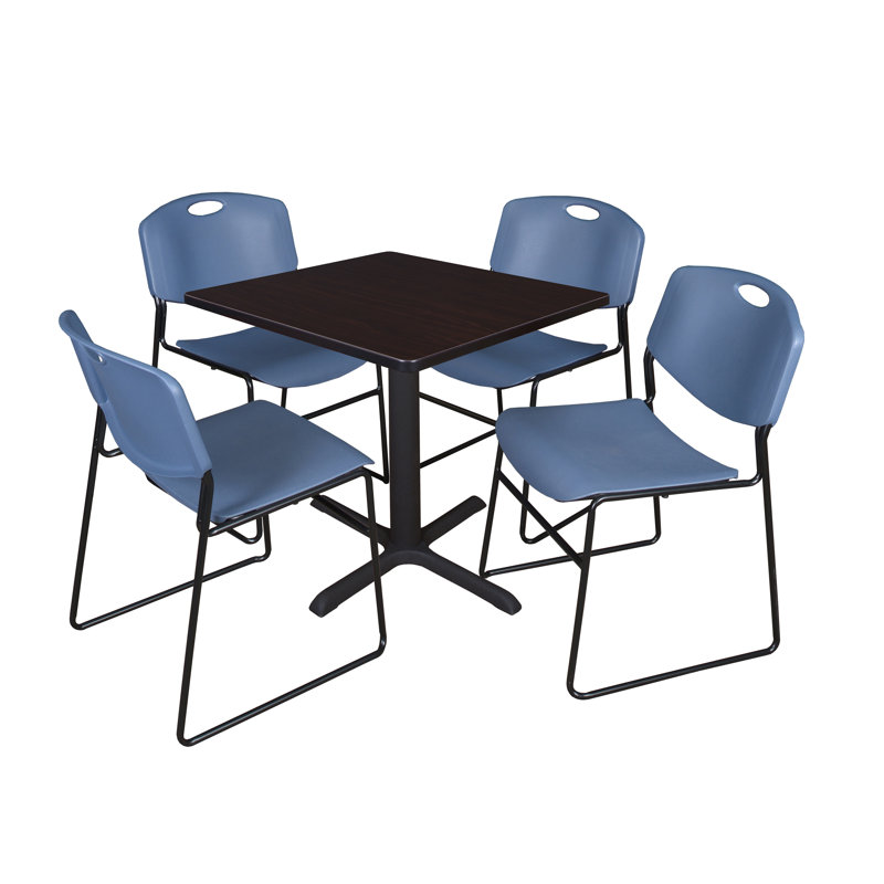 Table de salle à manger Neyland Cain, Cerisier, 29" H x 30" L x 30" W, Blue