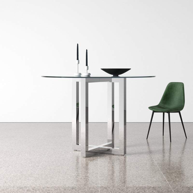 Dern Glass Round Dining Table, 48" W x 48" L, Counter (36" Height)
