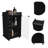 Vegas Bar Cart, Two Tier Cabinet With Glass Door, Six Cubbies For Liquor