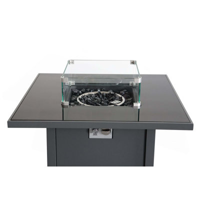 25" H Steel Outdoor Fire Pit Table With Lid