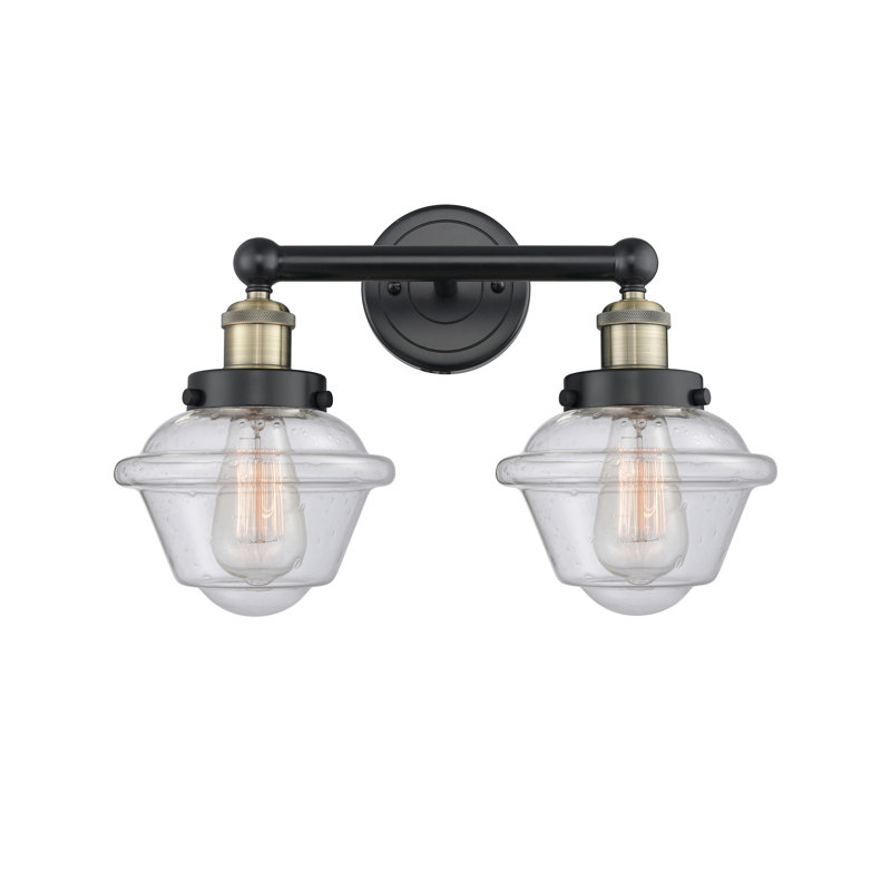 Éclairage pour meuble-lavabo à 2 lumières à intensité variable Grourke, Laiton antique noir, Bullé