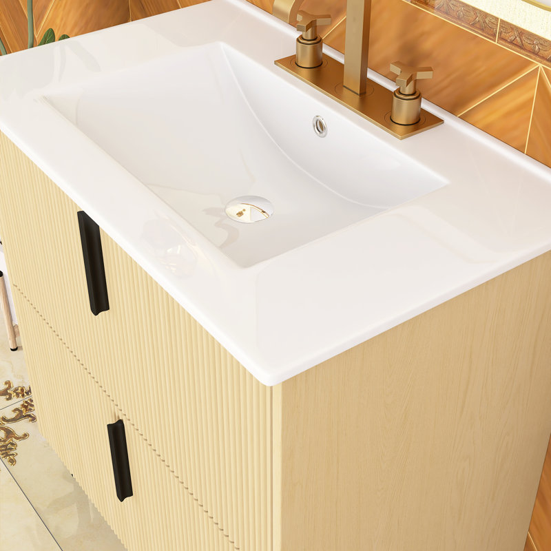 Ensemble de meuble-lavabo autoportant 30 po avec comptoir en céramique 30 po