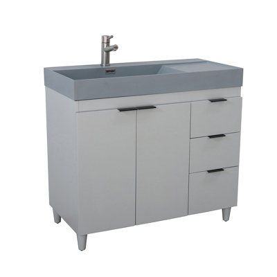 Meuble-lavabo simple 39,37 po avec comptoir en granite