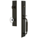 Carré Handleset with Single Cylinder Deadbolt and Provence Door Knob and Rosette