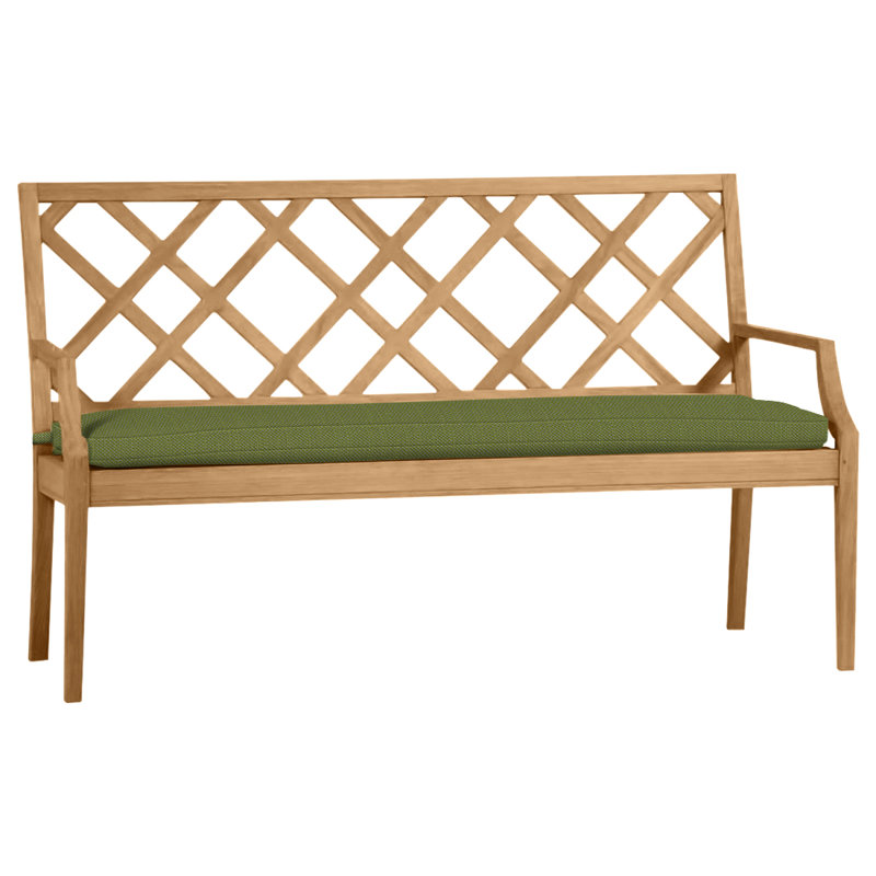 Banc d'extérieur en teck Haley, Teck naturel, Pas de soudure, Forêt de lin
