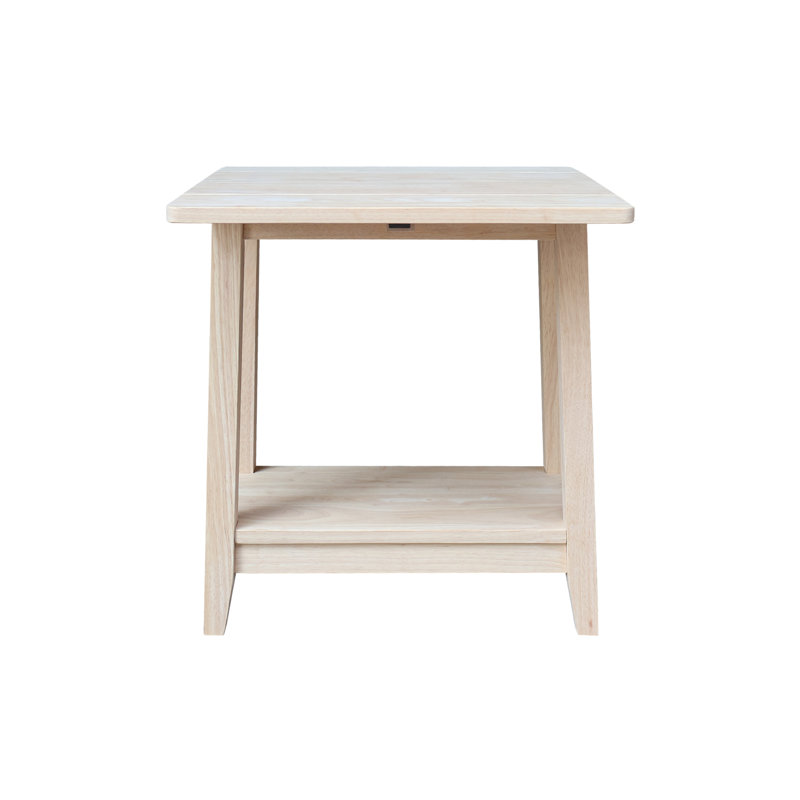 Keiandre Solid Wood End Table, Unfinished