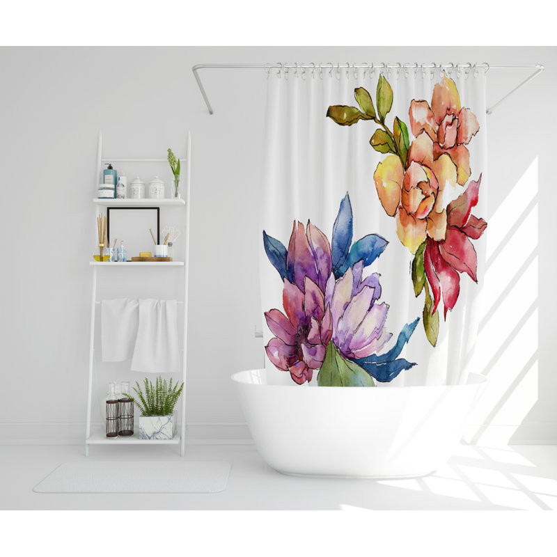 Pemberton Polyester Shower Curtain Set, 168cm H x 168cm W
