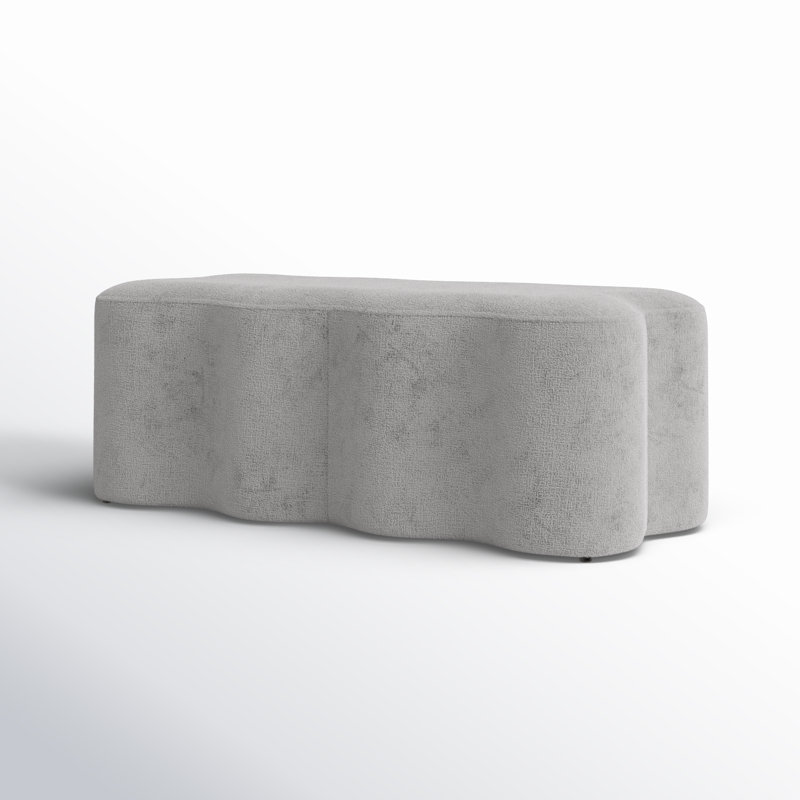 Jacqualessa Chenille Bench, Gray Chenille