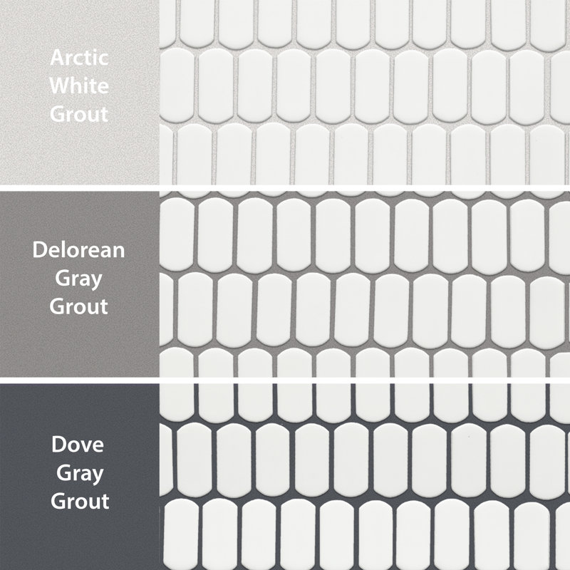Hudson Capsule 12-1/4 In. X 13-1/8 In. Porcelain Mosaic Tile, Matte White 