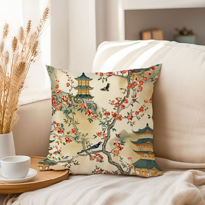 World and Countries Asian Style Pattern I, 20"H x 20"W