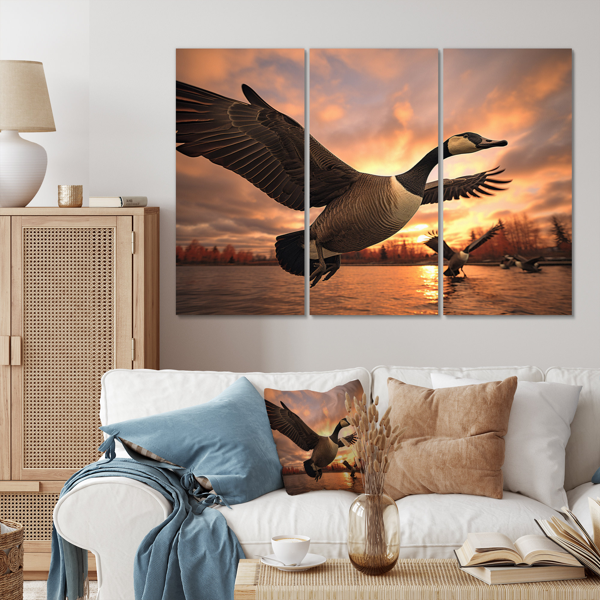 DesignArt Canada Canadian Geese I Animals Metal Wall Art Prints Set