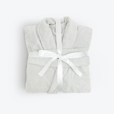 Cotton Blend Mid-Calf Bathrobe with Pockets