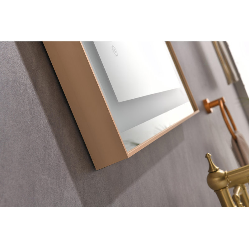 96 po X P 36 po Miroir de salle de bain à DEL H sans cadre en cristal poli