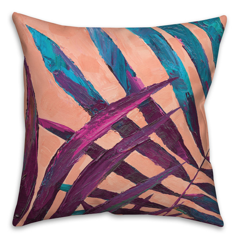  Housse et insert de coussin carré Painted Palms, Mauve