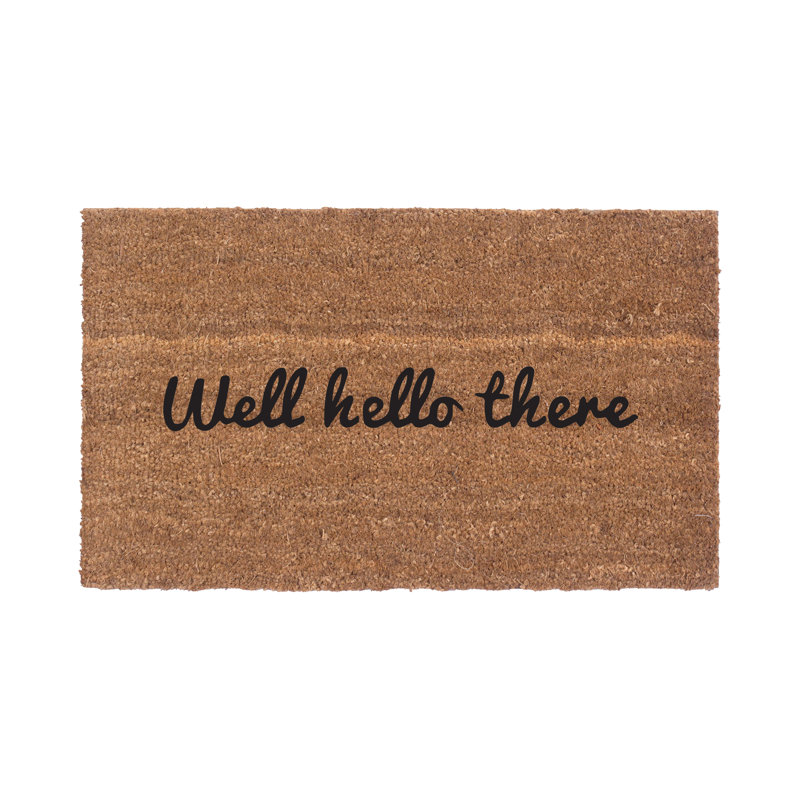 Tapis d'extérieur antidérapant Eyder Well Hello There, L 22 po x L 36 po