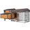 Poulailler mobile avec roulettes pour 6 à 8 poulets, grand poulailler avec enclos et 6 nichoirs, structure en métal L 76,7 po