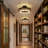 Pershing 1-Light Walnut Wood LED Semi-Flush Mount