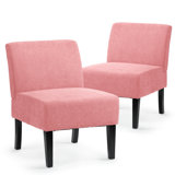 Upholstered Armless Accent Chairs, Modern Modern Slipper Side Chairs For Living Room Waiting Room