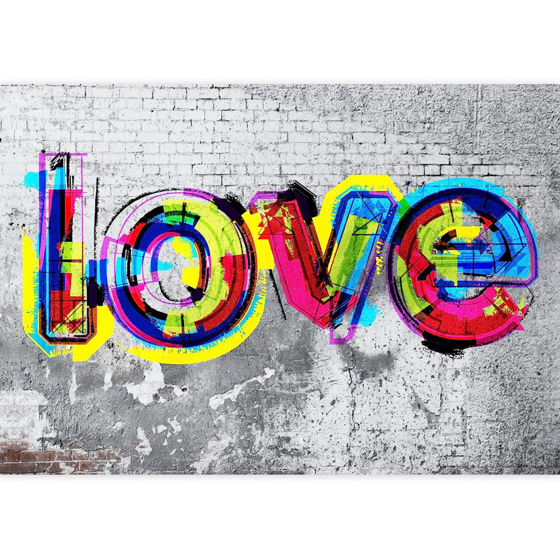 Papier peint abstrait Vibrant Graffi Street Paint, L 66 po x l 96 po