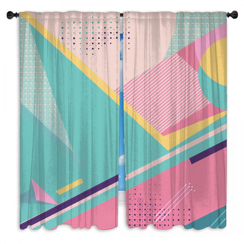 Rideaux abstraits abstraits et transparents - 2 panneaux, 40 po x 60 po - 2 panneaux, Transparent