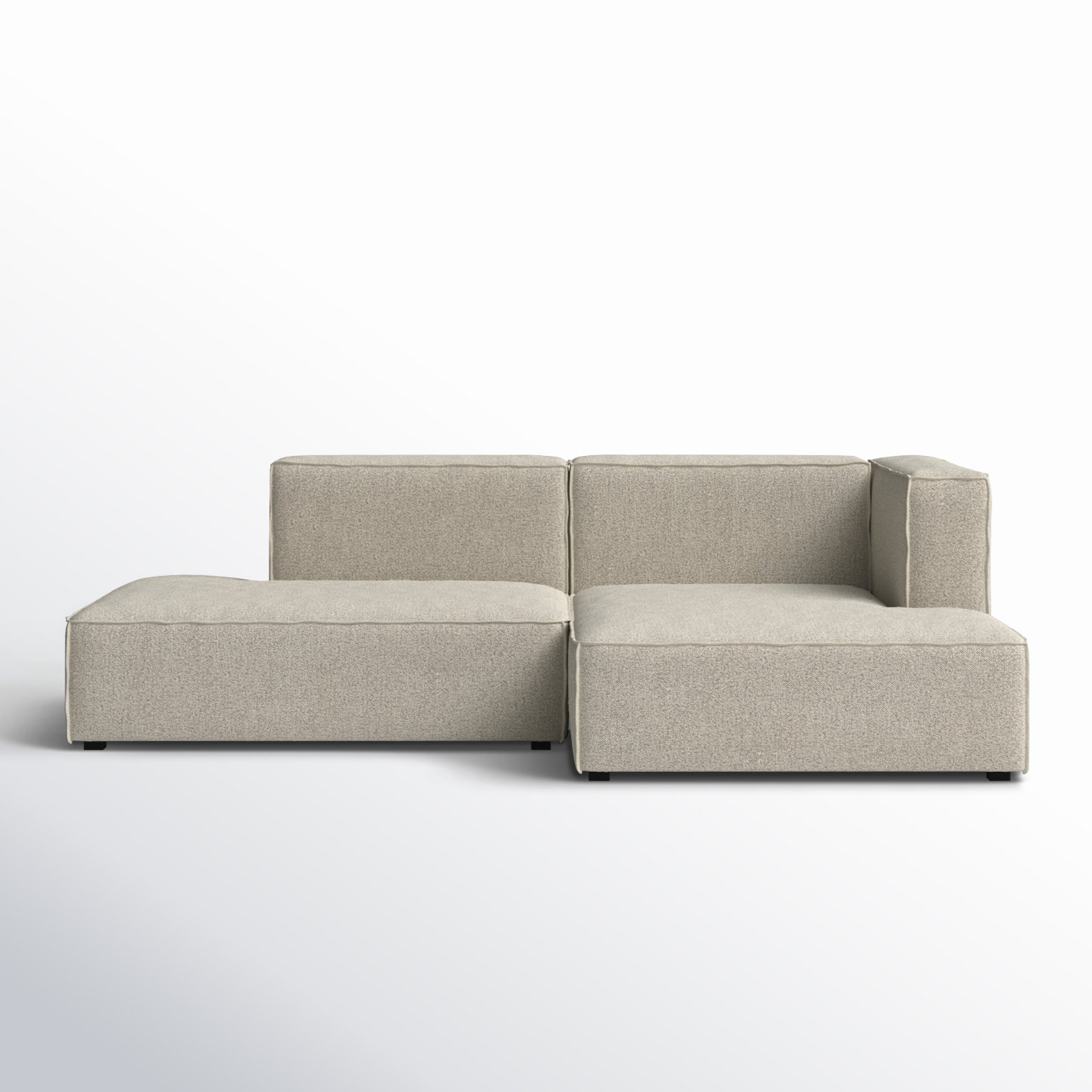 Shonnard 2 - Piece Upholstered Sectional, Right Hand Facing, Taupe Performance Boucle