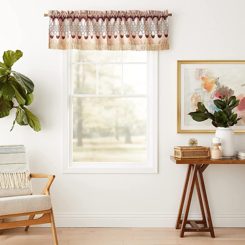 Tailored Window Valance, Burgundy