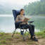 Chaise de camping inclinable et réglable réglable avec porte-gobelet et poche latérale, chaise d'extérieur à haut dossier pour patio, camping, plage, bleu-1160592331