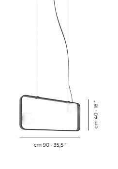 Groove 2 - Light Pendant, Charcoal Gray, White Matt