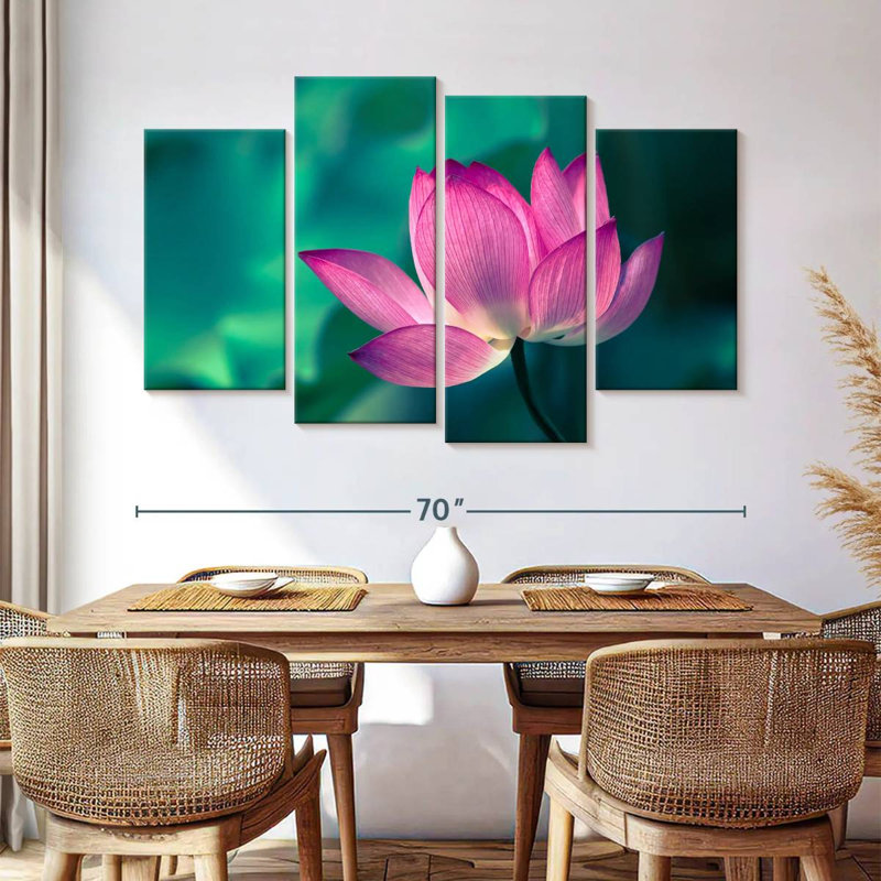 Harnek charmant lotus rose, H 42 po x l 68 po