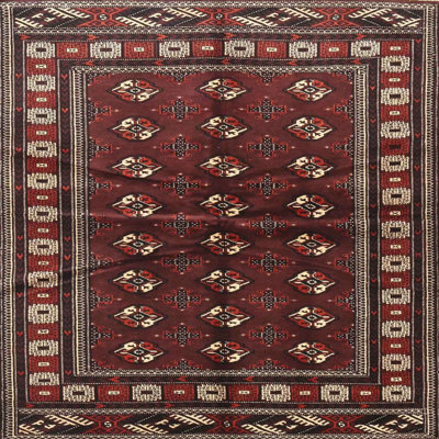 Tapis noir/rouge traditionnel Toya