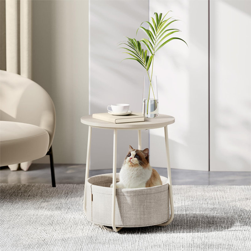 Lauranne Frame End Table, Cream White, White
