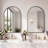 Contemporary Arched Wall Mounted Bathroom Vanity Mirror with Aluminum Alloy Frame-1578852365-1578852352
