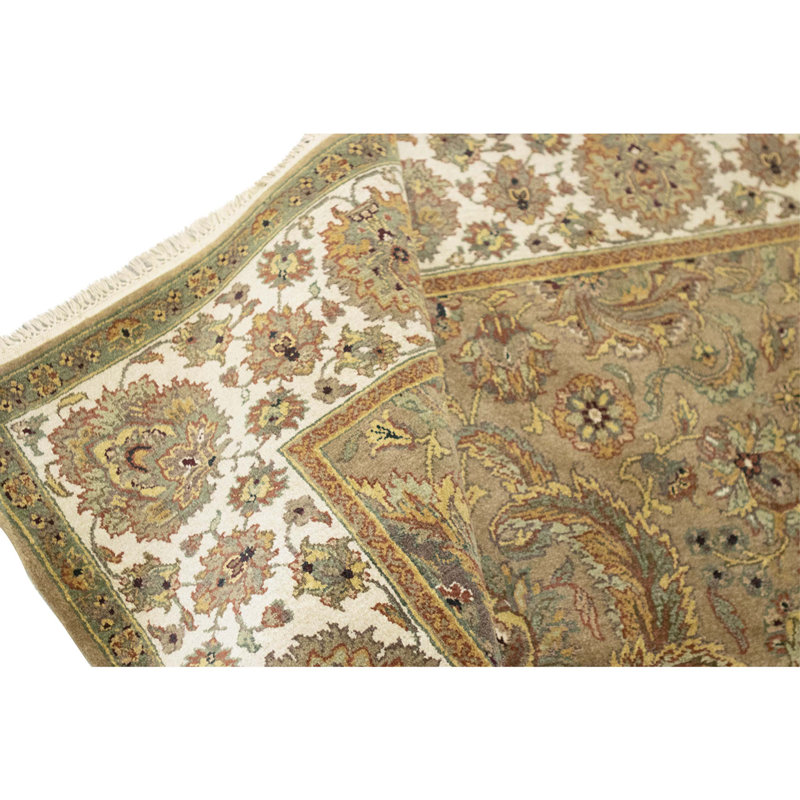 Tapis chameau et ivoire noué à la main de haute qualité
