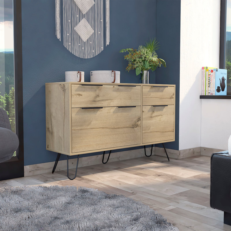 Commode 4 tiroirs Stowe Chêne clair