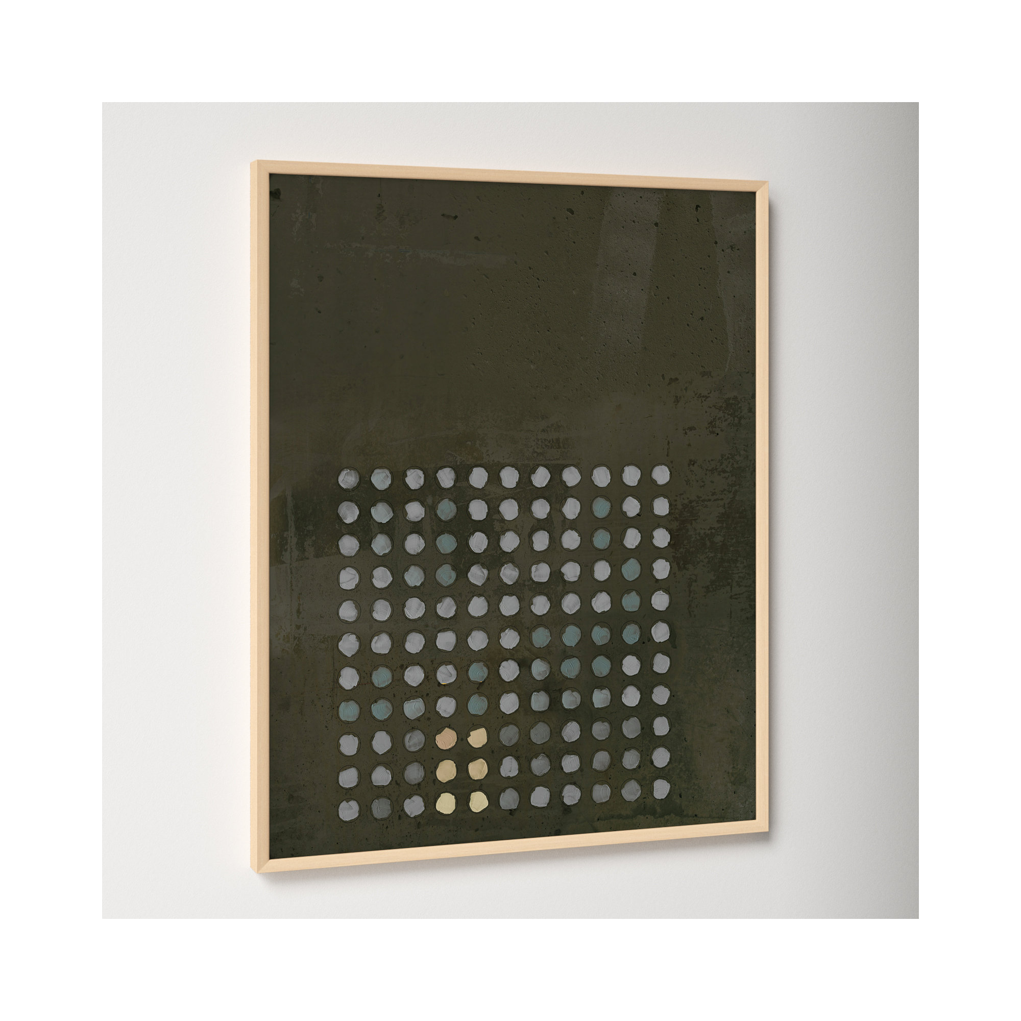 Circles In Squares 13 by Jacques Pilon, 30" H x 24" W x 1.25" D, Brown
