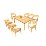 Lenong Outdoor 9 - Piece Teak Dining Set
