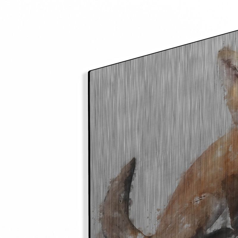 «Foxy Good» par Kim Curationa, art mural en métal, H 12 po x l 12 po
