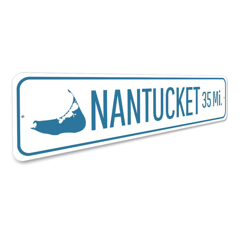 Enseigne en aluminium Nantucket, H 6 po x l 24 po x P 0,06 po