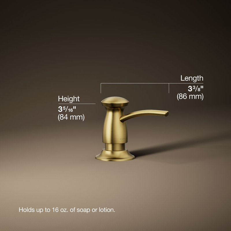 Transitional Design Refillable Soap Dispenser, Lotion Dispenser for Bathroom or Kitchen