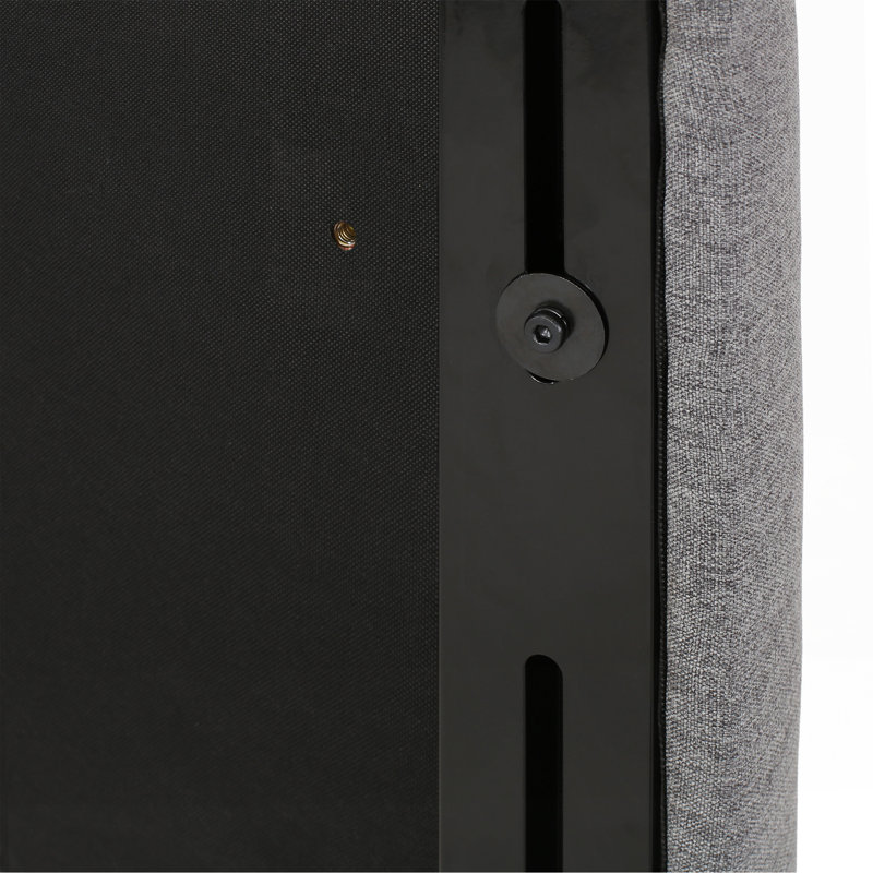 Tête de lit double et grand lit, Gris anthracite
