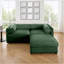 Élégant canapé 2 places en chenille verte avec siège de rangement repose-pieds, dossier cylindrique et accoudoirs, causeuse moderne en tissu avec espace de rangement caché-121059701