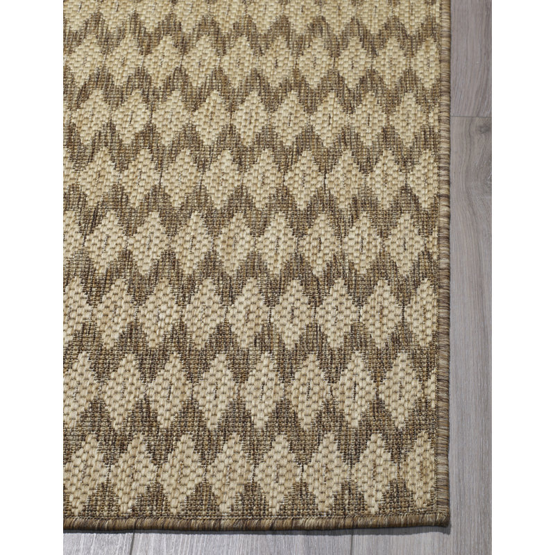Tapis intérieur / extérieur en polypropylène tissé à la machine Rectangle Josy, Rectangle 3 pi 11 po x 5 pi 6 po