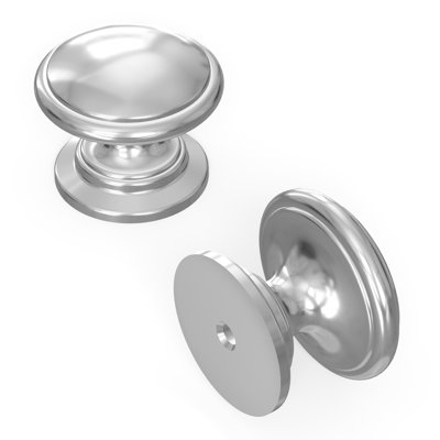 Williamsburg Collection Mushroom Knob - 1-1/4 " Diameter Cabinet Knob Chrome - Farmhouse Hardware for Drawers & Cabinets